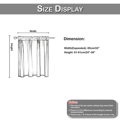 1 Panel Waterproof Short Sheer Tier Curtain