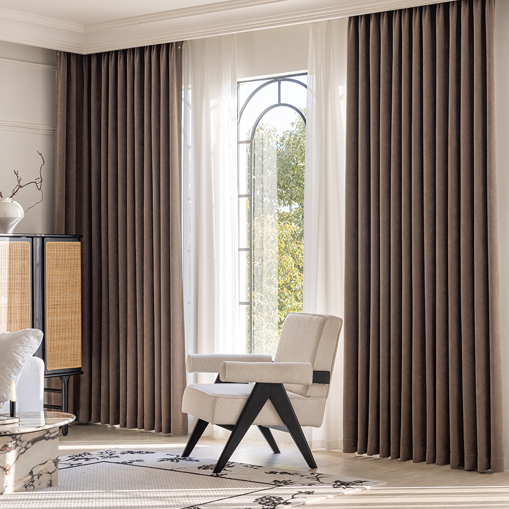 Custom-made textured blackout curtains · Lucca 