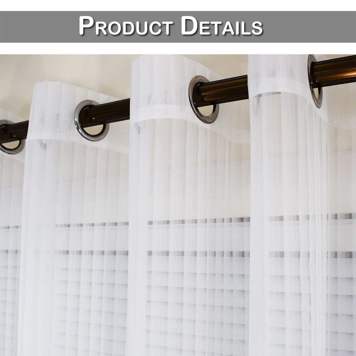 Rideaux en tulle de gaze, 1 panneau, blanc, 132*160cm/132*183cm/132*213cm/132*244cm