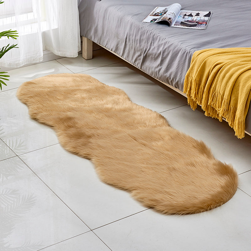 Fluffy faux fur rug, long pile shaggy rug, 60x180 cm