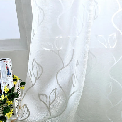 1 Panel Leaves Window Curtain Living Room Decor