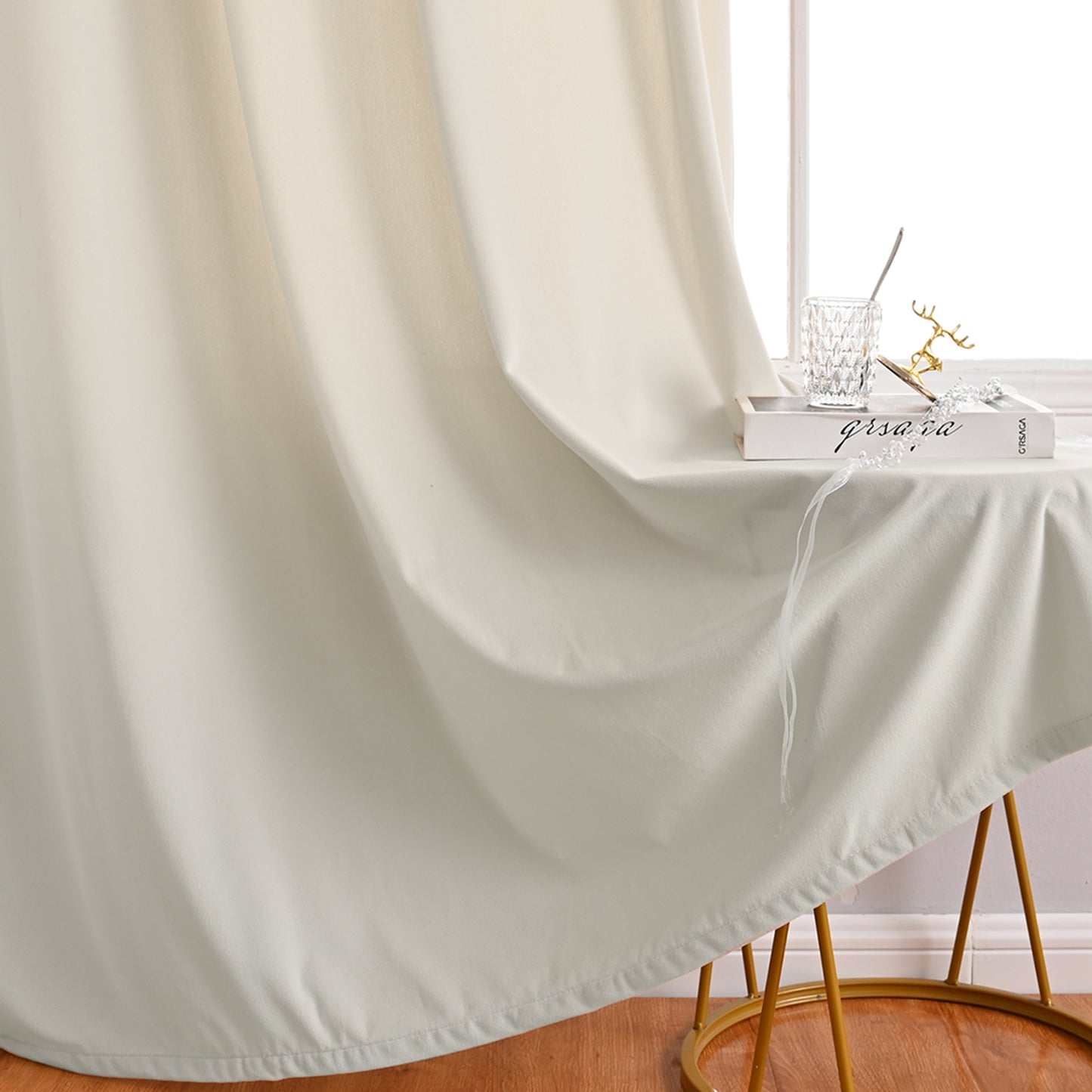 Frosted Fleece Curtains, 1 Panel, Beige, 132*164cm/132*214cm/132*241cm