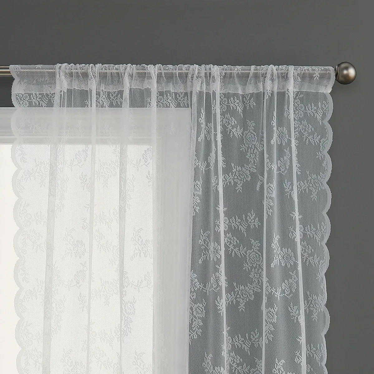 1 Panel Lace Window Sheer Curtain