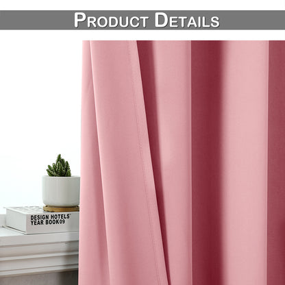 Rideaux occultants, 1 panneau, rose, 100*130cm/132*160cm/132*213cm/132*245cm