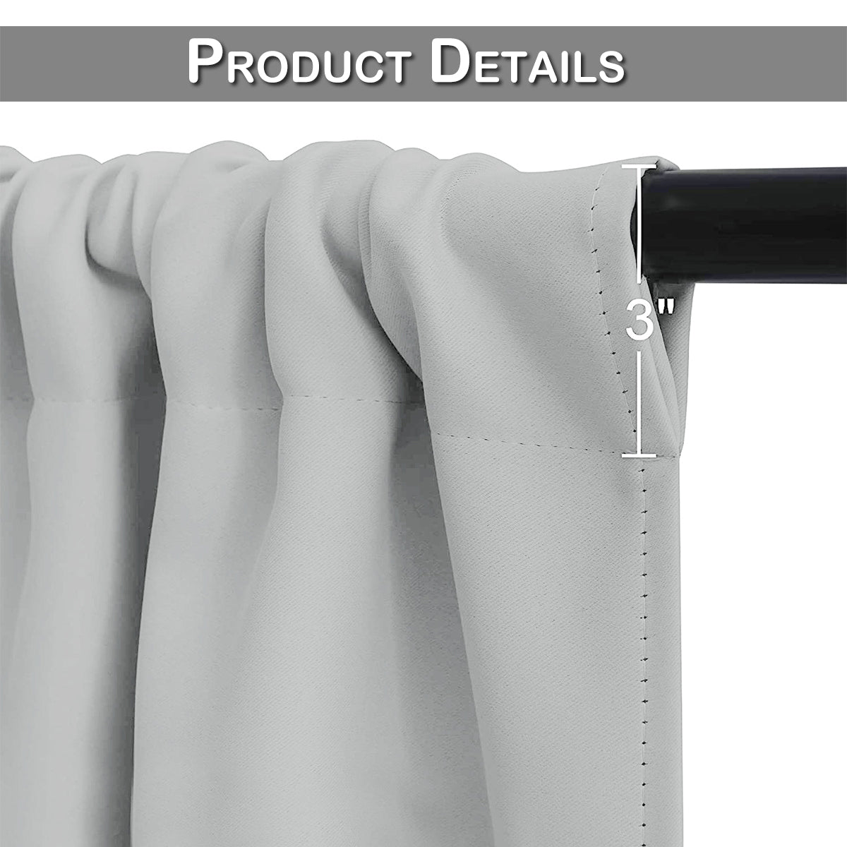 Thermal Blackout Small/Short Window Curtains 1 Panel
