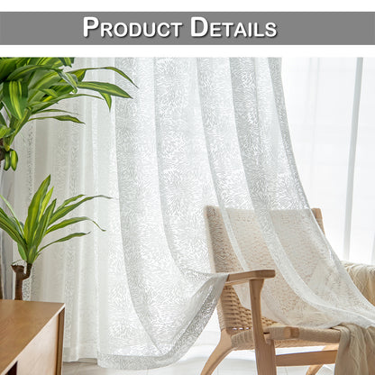 Rideaux transparents Firework, 1 panneau, blanc, 132*160cm/132*183cm/132*213cm/132*244cm