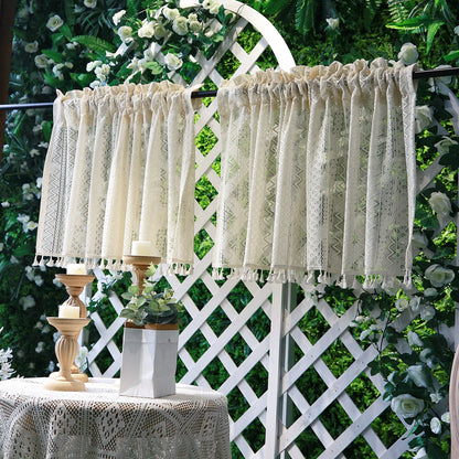 1 Panel Vintage Tassels Boho Window Sheer Curtains