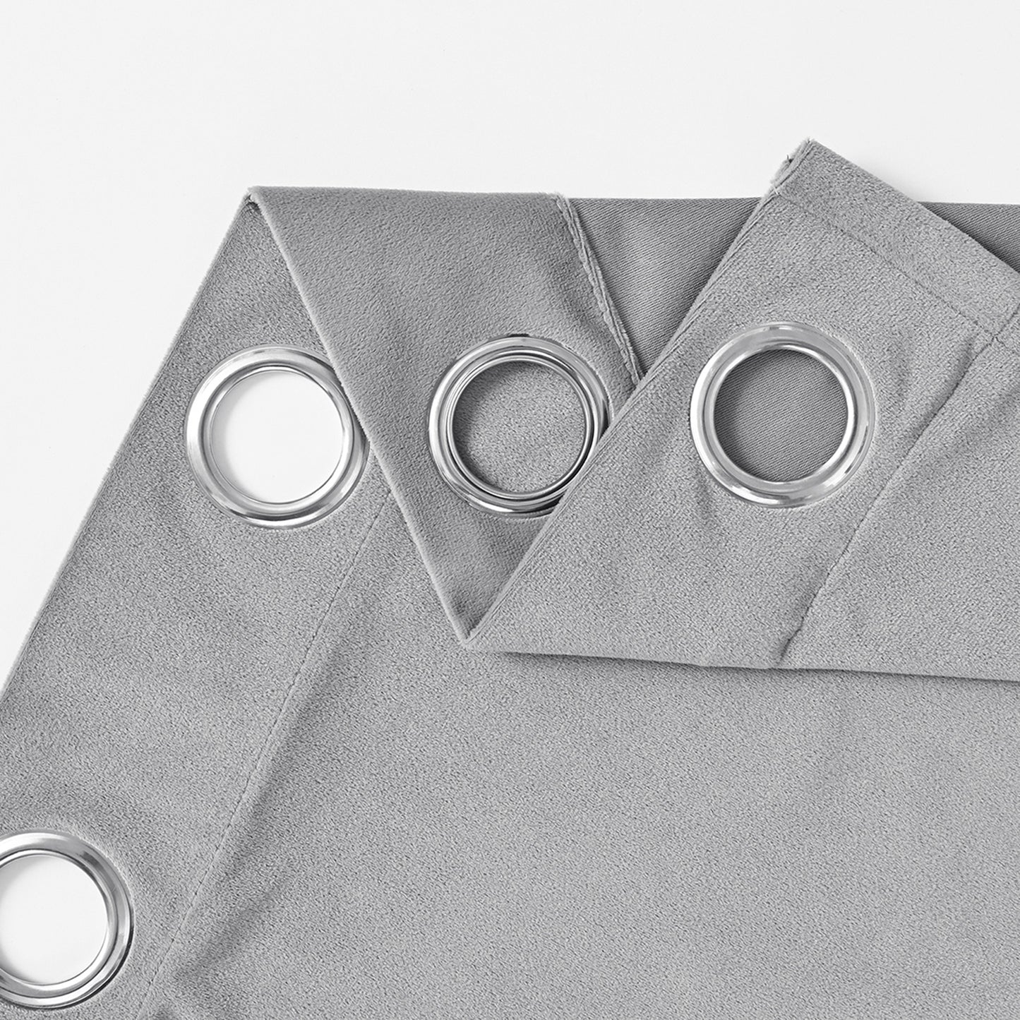 Frosted Fleece Curtains, 1 Panel, Gray, 132*164cm/132*214cm/132*241cm