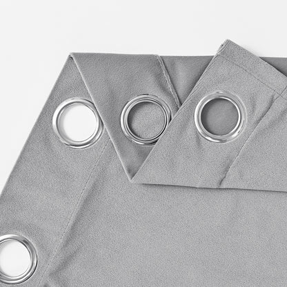 Frosted Fleece Curtains, 1 Panel, Gray, 132*164cm/132*214cm/132*241cm