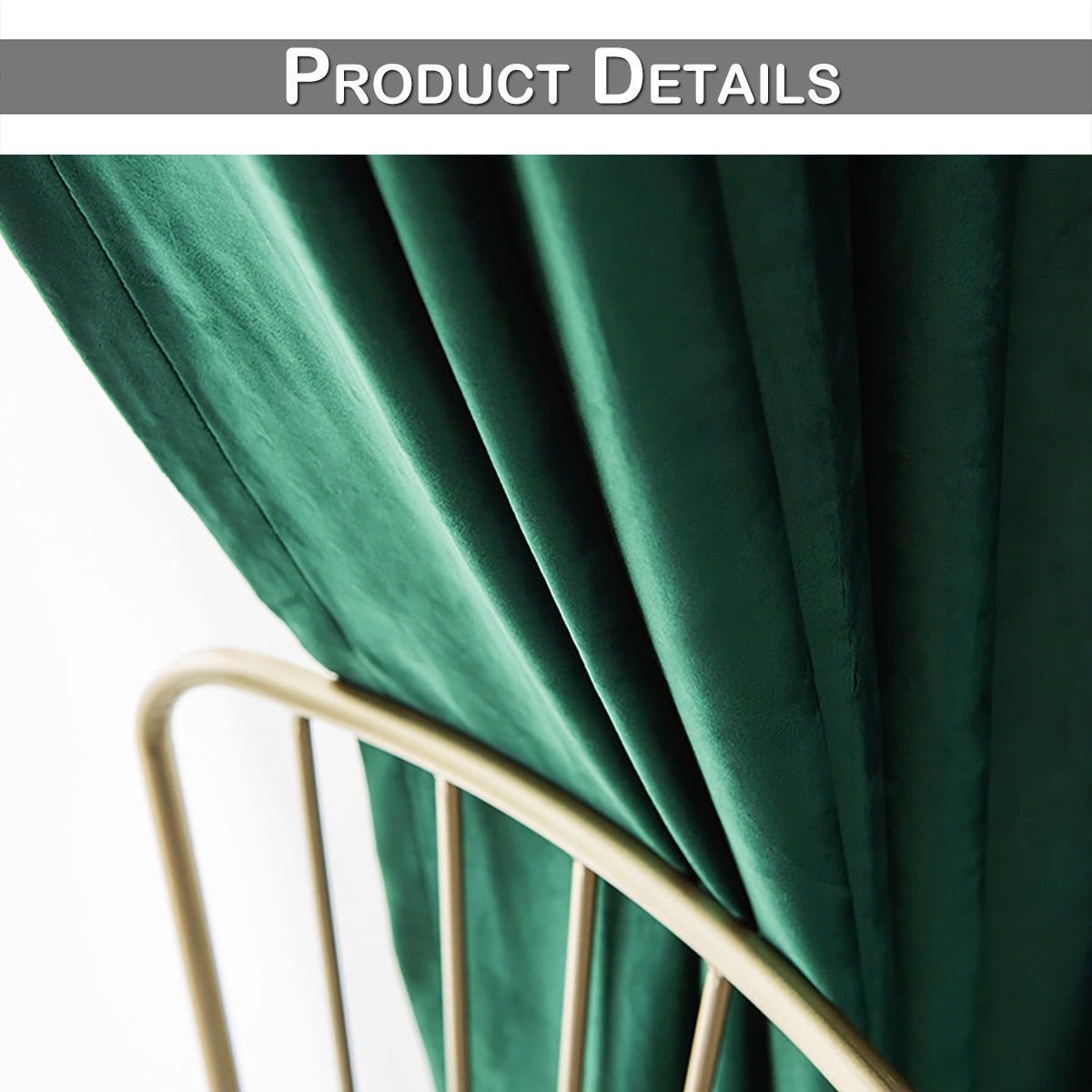 Velvet Curtains, 1 Panel, Green, 132*164cm/132*214cm/132*244cm
