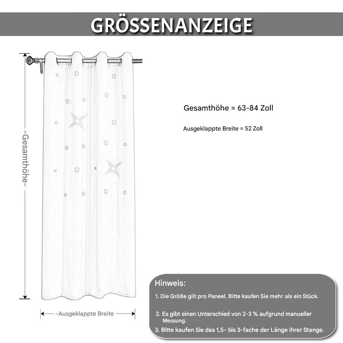 Blackout curtain with cut-out stars and overlay design