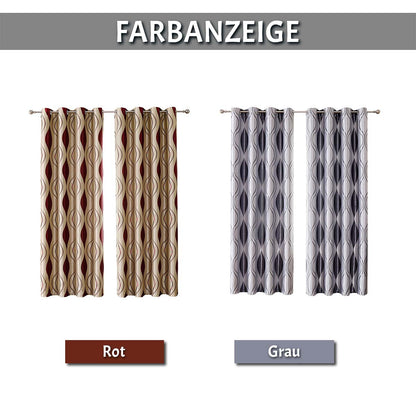 Geometrischer Vorhang mit Ösen – 1/2 Panels, Blickdicht