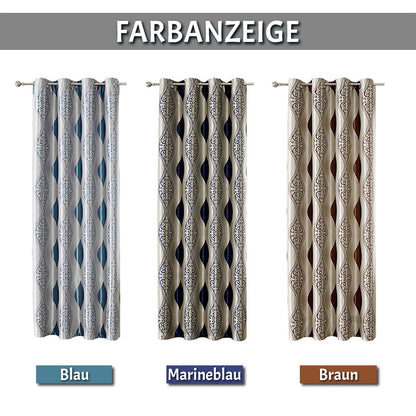 Geometrischer Vorhang mit Ösen – 1/2 Panels, Blickdicht