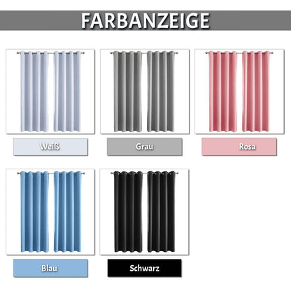 Verdunkelungsvorhang mit Ösen – Thermo, Blickdicht, 1/2 Panels