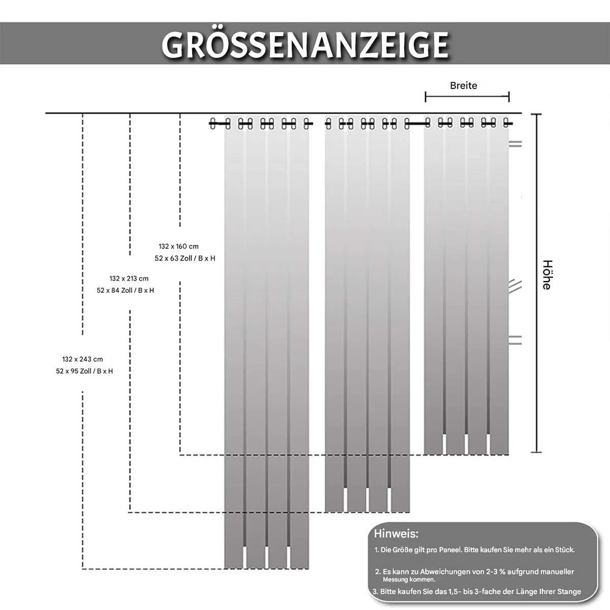 Blackout curtain with tulle and ombre stars – double layered, 1 piece