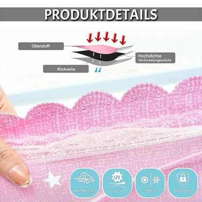 Blackout curtain with tulle and ombre stars – double layered, 1 piece