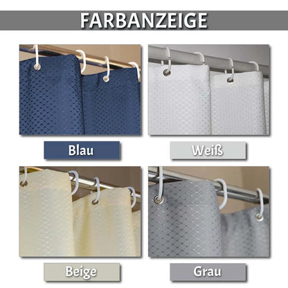 Shower curtain made of waffle fabric – water-repellent, including hooks, 1 piece