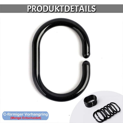 Linen-look shower curtain – water-repellent, including hooks, 1 piece (grey)