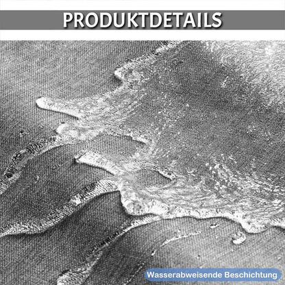 Linen-look shower curtain – water-repellent, including hooks, 1 piece (grey)