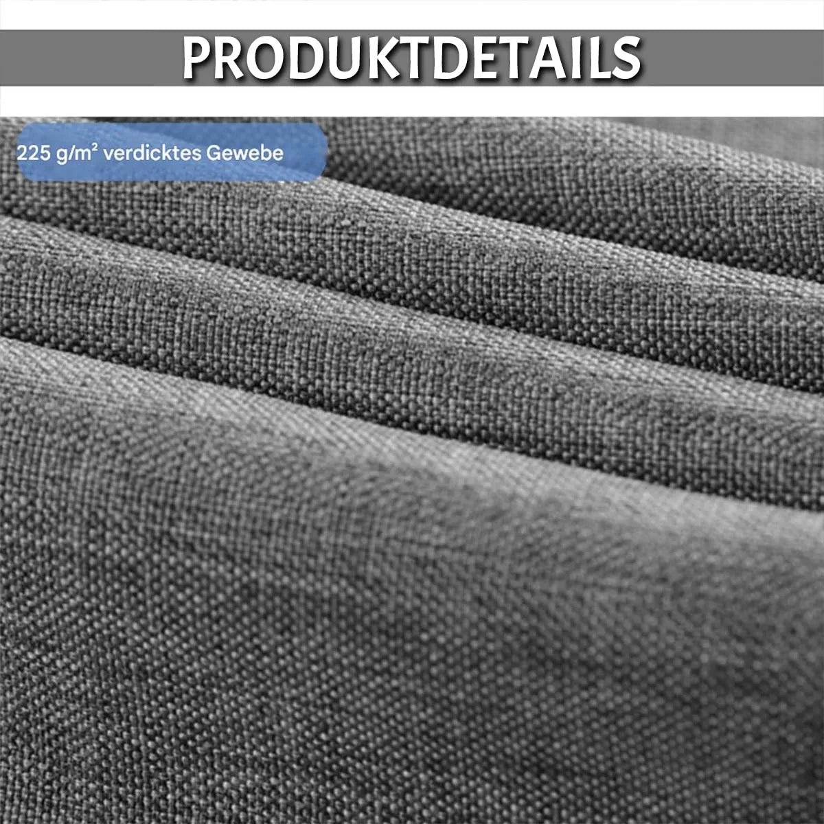 Linen-look shower curtain – water-repellent, including hooks, 1 piece (grey)