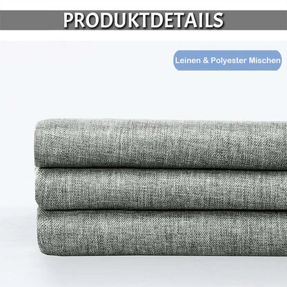 Linen-look shower curtain – water-repellent, including hooks, 1 piece (grey)