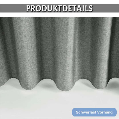 Linen-look shower curtain – water-repellent, including hooks, 1 piece (grey)