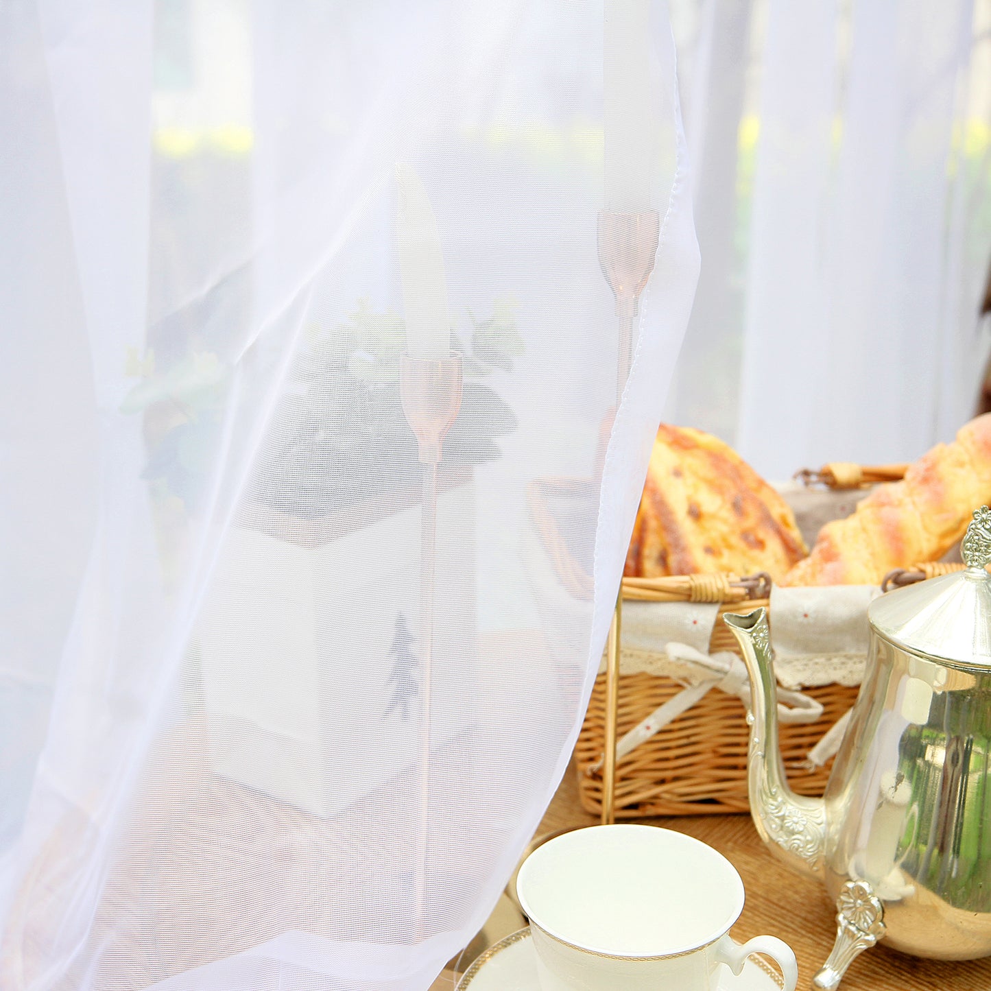 Screening Sheer Curtains, 1 Panel, White, 130x100cm/130x150cm/130x180cm/130x250cm