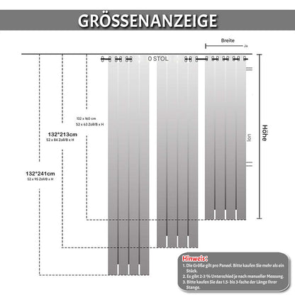 Leinenoptik Vorhang mit Ösen – Blickdicht, 1/2 Panels