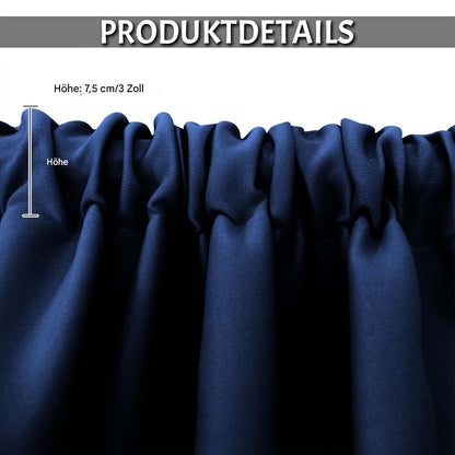 Verdunkelungsvorhang mit Faltenband – Thermo, Blickdicht, 1/2 Panels