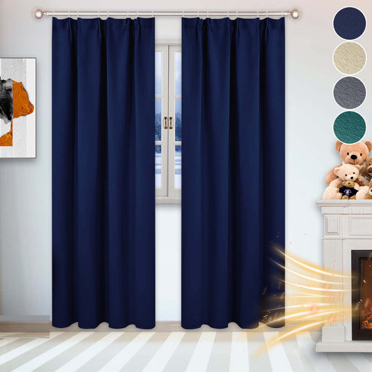 Verdunkelungsvorhang mit Faltenband – Thermo, Blickdicht, 1/2 Panels