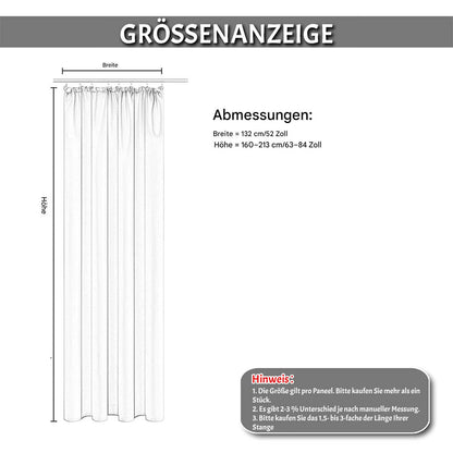 Verdunkelungsvorhang mit Faltenband – Thermo, Blickdicht, 1/2 Panels