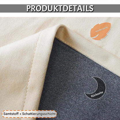 Verdunkelungsvorhang aus Samt – Thermo, Blickdicht, 1/2 Panels