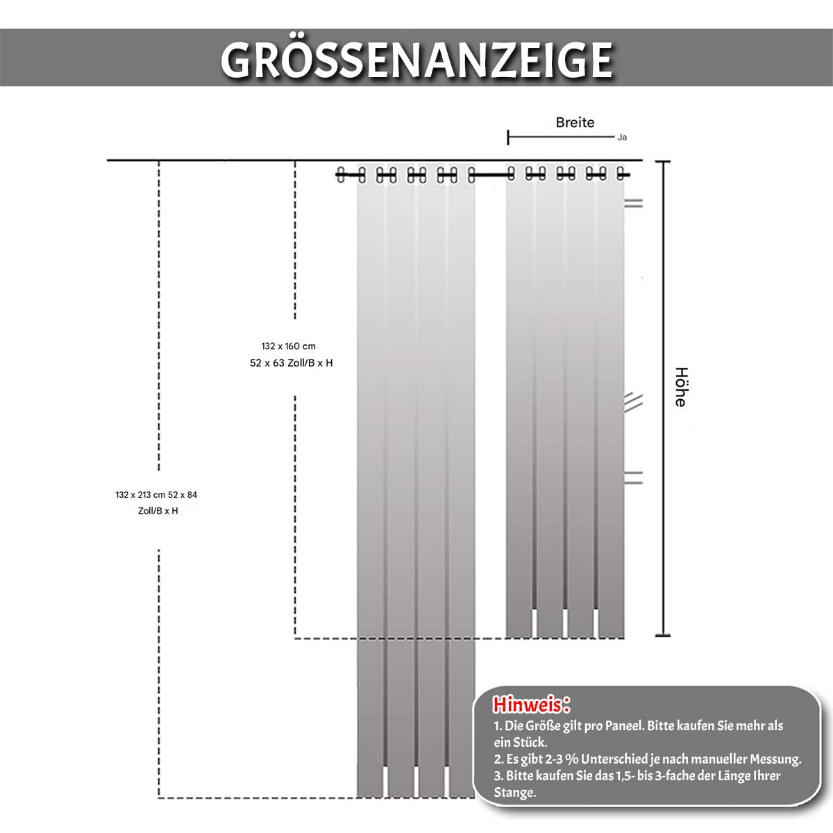 Steppvorhang Schwergewebe – 100 % Blackout, Thermo, 1/2 Panels