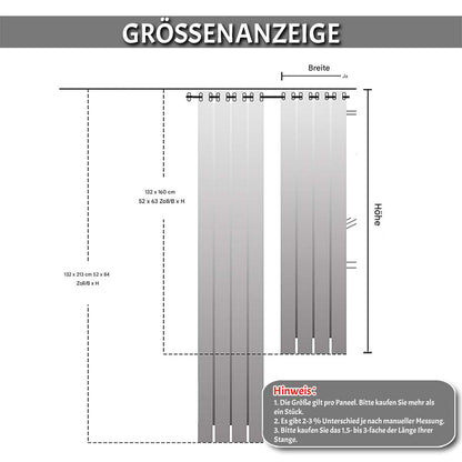 Steppvorhang Schwergewebe – 100 % Blackout, Thermo, 1/2 Panels