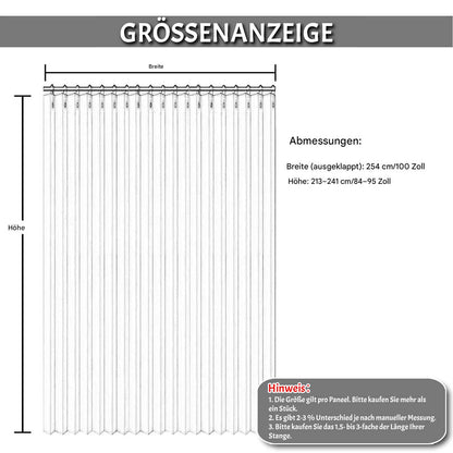 Extra-Breiter Wasserdichter Vorhang mit Ösen und Haken