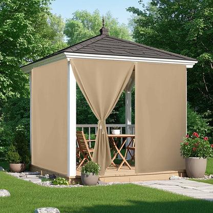 Patio windproof and waterproof blackout curtain with Velcro fastening for garden and terrace