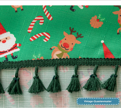 Christmas curtain with tassels – short decorative curtain in red or green, 150 × 60 cm
