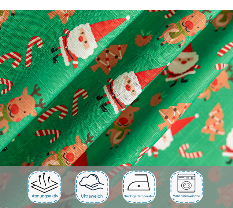 Christmas curtain with tassels – short decorative curtain in red or green, 150 × 60 cm