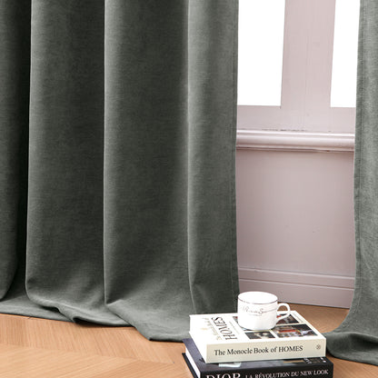 2 Blackout Curtains Chenille 510 GSM Thermal Curtain Light-blocking with Multifunction Tape