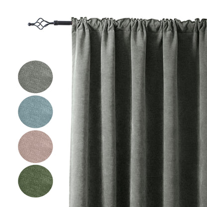 2 Blackout Curtains Chenille 510 GSM Thermal Curtain Light-blocking with Multifunction Tape