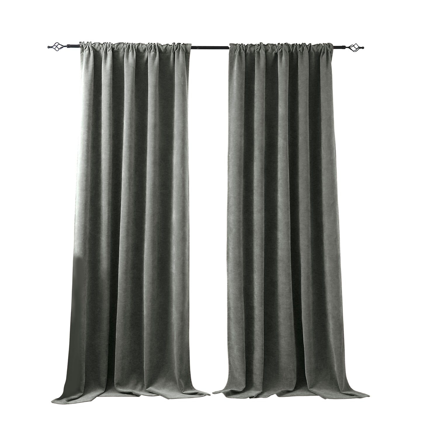 2 Blackout Curtains Chenille 510 GSM Thermal Curtain Light-blocking with Multifunction Tape
