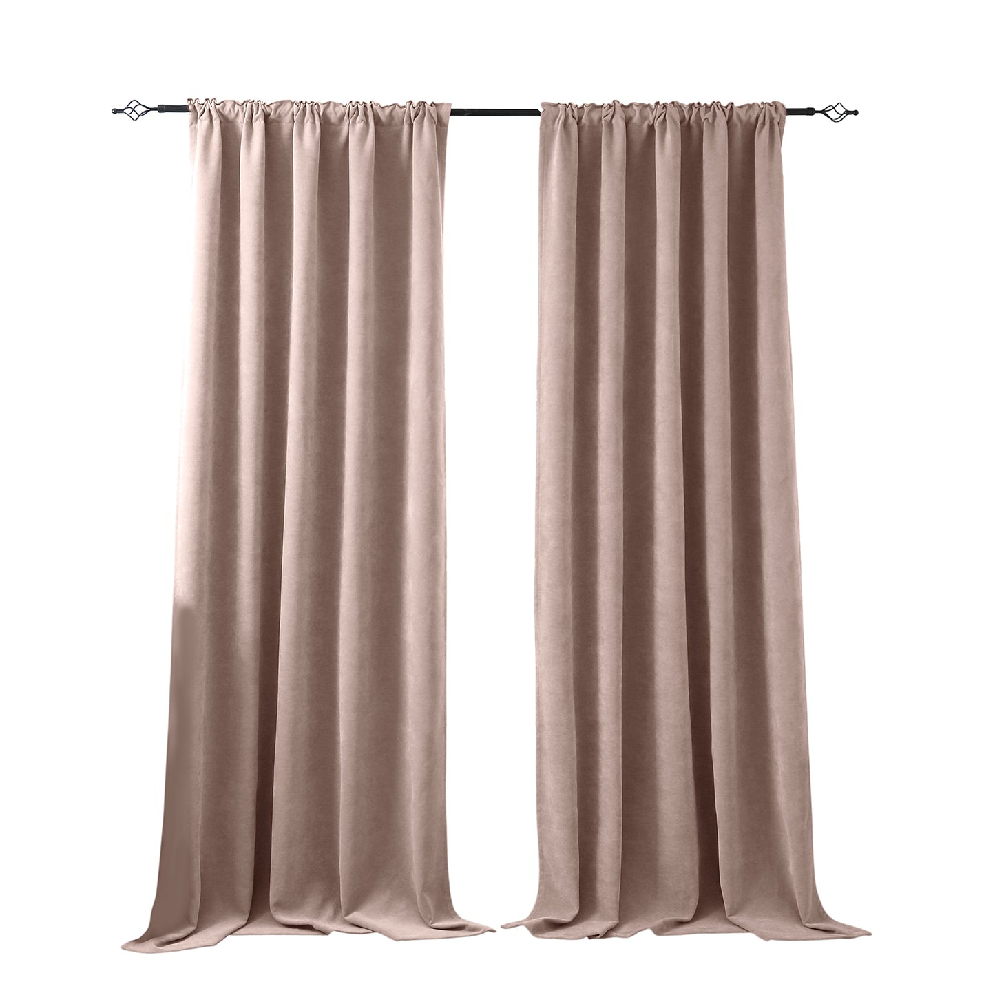 2 Blackout Curtains Chenille 510 GSM Thermal Curtain Light-blocking with Multifunction Tape