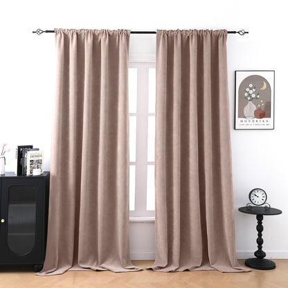 2 Blackout Curtains Chenille 510 GSM Thermal Curtain Light-blocking with Multifunction Tape