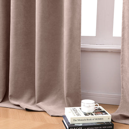 2 Blackout Curtains Chenille 510 GSM Thermal Curtain Light-blocking with Multifunction Tape
