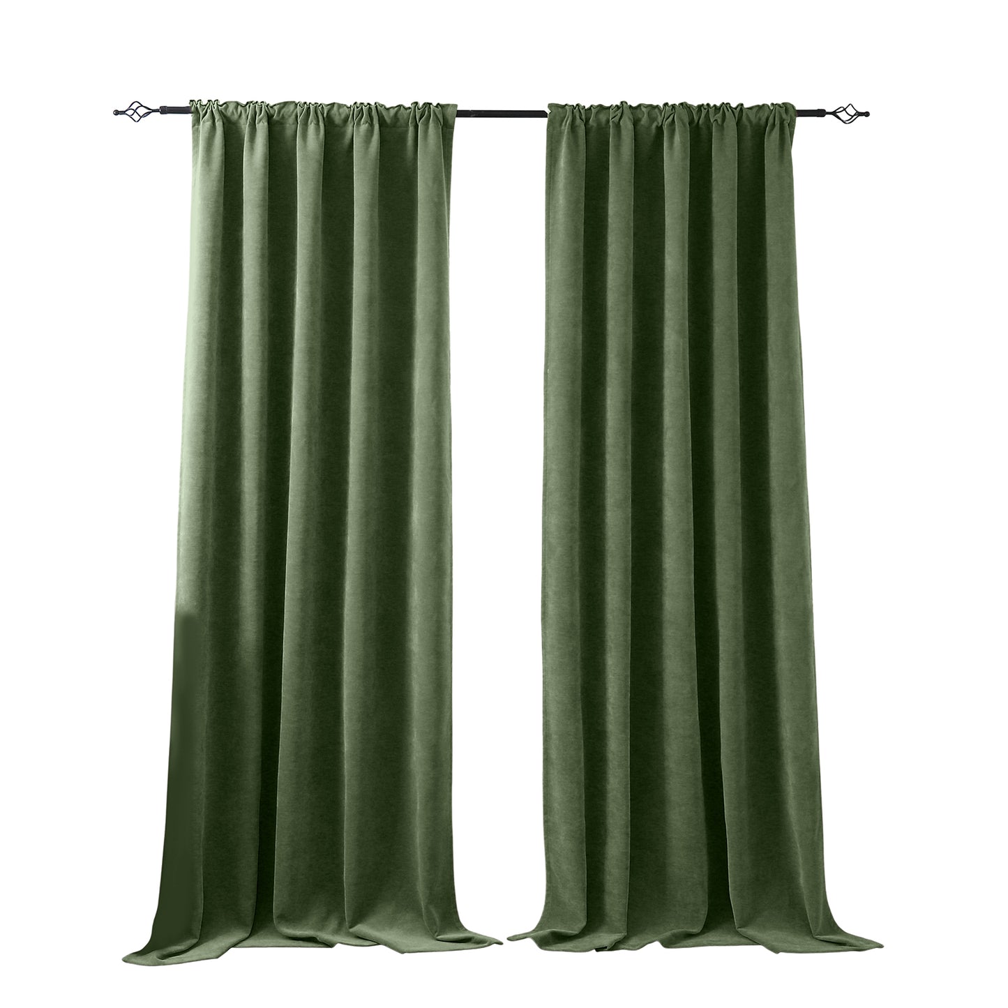 2 Blackout Curtains Chenille 510 GSM Thermal Curtain Light-blocking with Multifunction Tape
