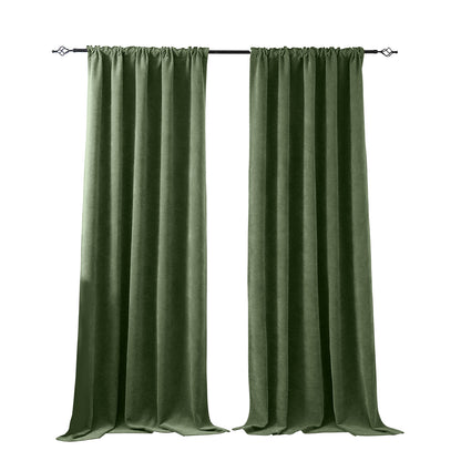 2 Blackout Curtains Chenille 510 GSM Thermal Curtain Light-blocking with Multifunction Tape