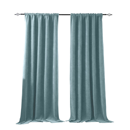 2 Blackout Curtains Chenille 510 GSM Thermal Curtain Light-blocking with Multifunction Tape