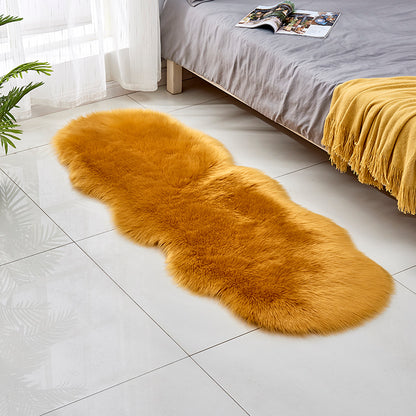 Fluffy faux fur rug, long pile shaggy rug, 60x180 cm