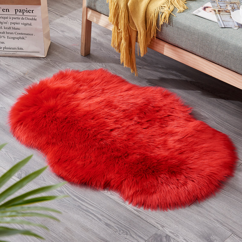 Fluffy faux fur rug, shaggy long pile rug, 60x90 cm