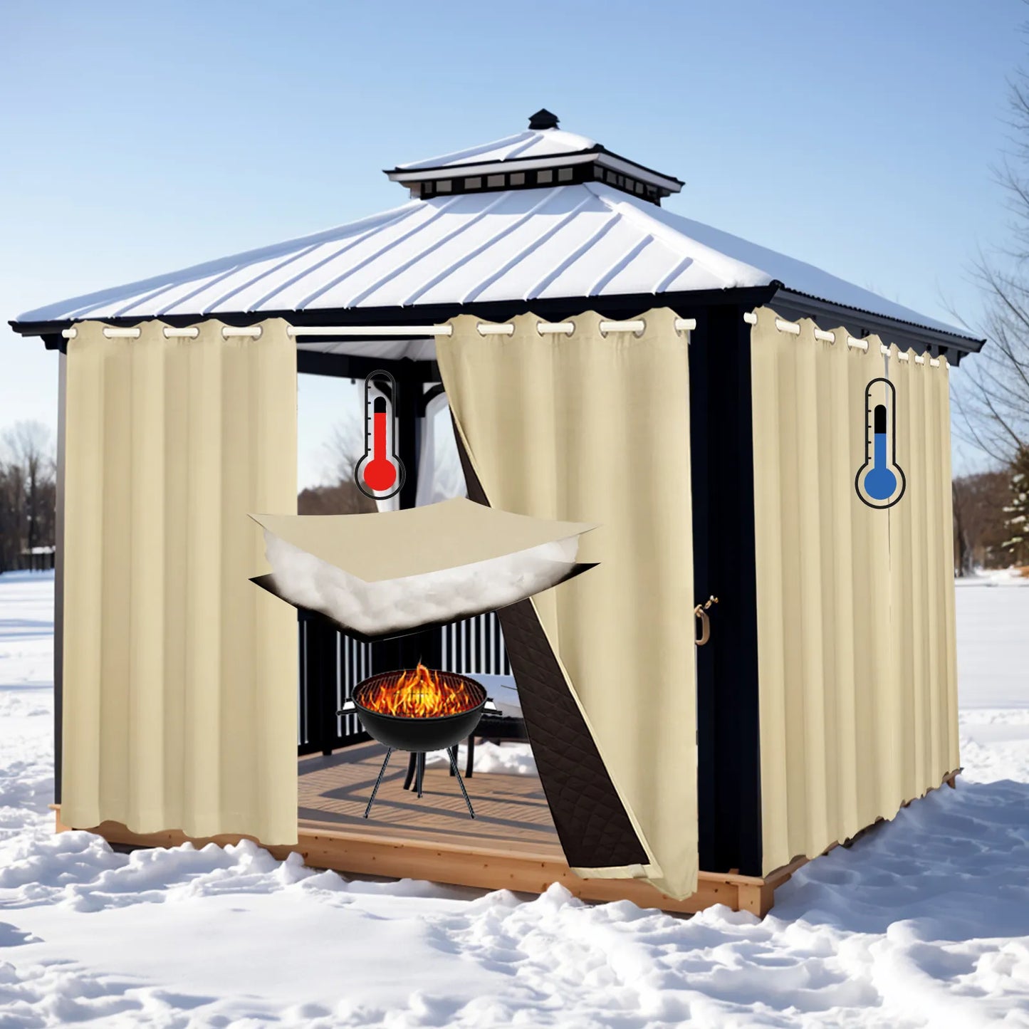 Heavy-Duty Outdoor Blackout and Thermal Curtain Custom Made · Boreva